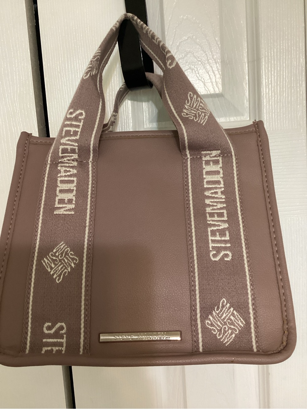 Steve Madden Mauve Tote with Branded Straps